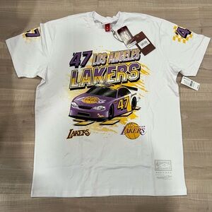 Mitchell & Ness White Los Angeles Lakers Graphic T-Shirt